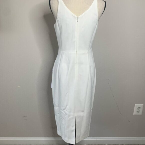 NWT Dress the Population White Sleeveless V-Neck Sheath Cocktail Dress - Picture 13 of 15